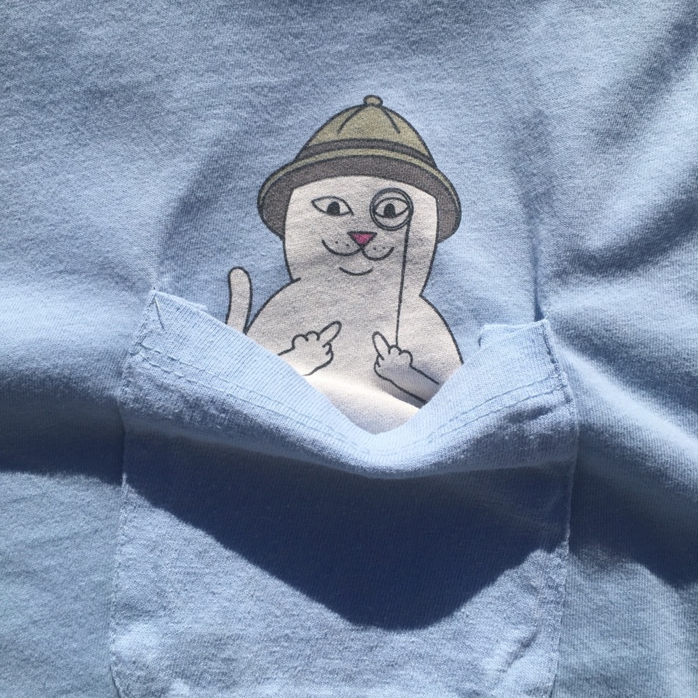 RIP N DIP light blue t shirt with a alligator